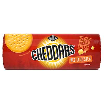 Jacob's Baked Cheddars Red Leicester Flavour Cheese Biscuits 150g Jacob's Baked Cheddars Red Leicester Flavour Cheese Biscuits 150g