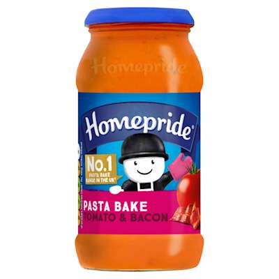 Homepride Tomato and Bacon Pasta Bake 480ml Homepride Tomato and Bacon Pasta Bake 480ml