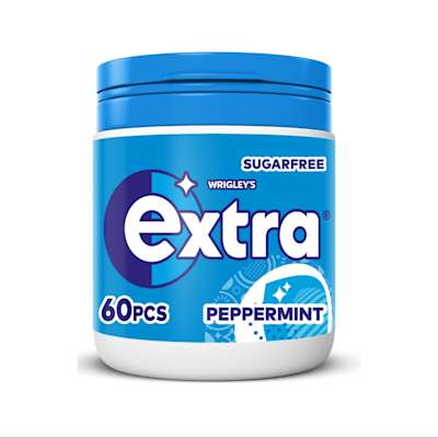 Extra Peppermint Sugarfree Chewing Gum Bottle 60 Pieces Extra Peppermint Sugarfree Chewing Gum Bottle 60 Pieces