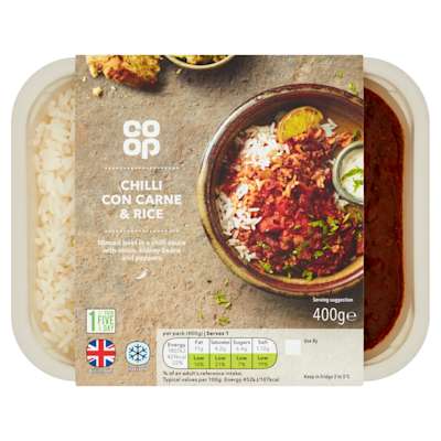 Co-op Chilli Con Carne & Rice 400g Co-op Chilli Con Carne & Rice 400g