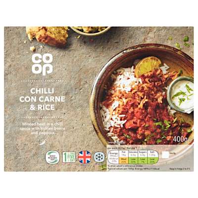 Co-op Chilli Con Carne & Rice 400g Co-op Chilli Con Carne & Rice 400g