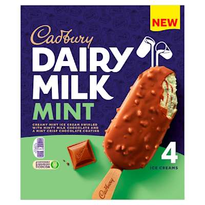 Cadbury Mint Ice Cream Stick 4x90ml Cadbury Mint Ice Cream Stick 4x90ml