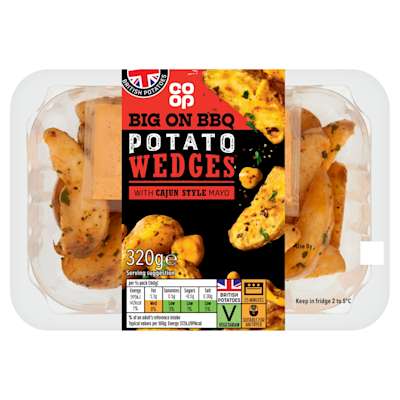 Co-op Cajun Spiced Potato Wedges 320g Co-op Cajun Spiced Potato Wedges 320g