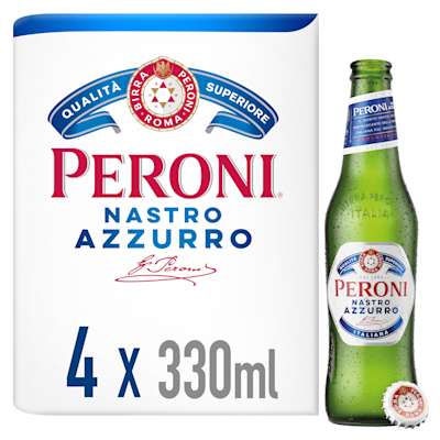 Peroni Nastro Azzurro Bottles 4x330ml Peroni Nastro Azzurro Bottles 4x330ml