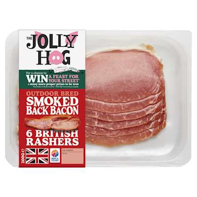 The Jolly Hog Smoked Back Bacon 200g The Jolly Hog Smoked Back Bacon 200g