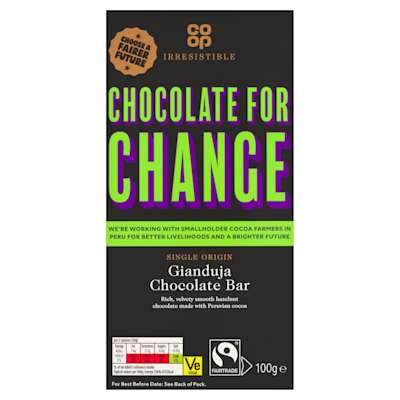 Co-op Irresistible Gianduja Chocolate Bar 100g Co-op Irresistible Gianduja Chocolate Bar 100g