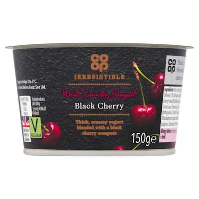 Co-op Irresistible West Country Yogurt Black Cherry 150g Co-op Irresistible West Country Yogurt Black Cherry 150g