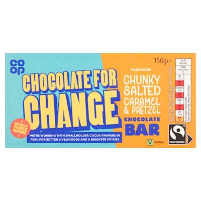 Pretzel and Salted Caramel Chunky Choclate Bar 150g Pretzel and Salted Caramel Chunky Choclate Bar 150g