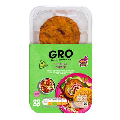 GRO The Bhaji Burger 2 Pack 270g GRO The Bhaji Burger 2 Pack 270g