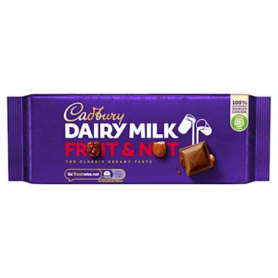 Cadbury Dairy Milk Fruit & Nut 180g Cadbury Dairy Milk Fruit & Nut 180g