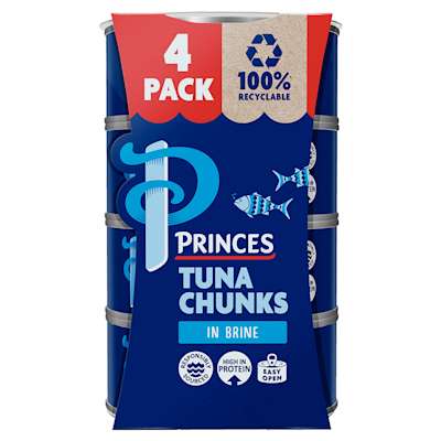 Princes Tuna Chunks In Brine 4x145g Princes Tuna Chunks In Brine 4x145g