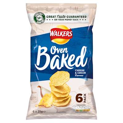 Walkers Baked Cheese and Onion 6x25g Walkers Baked Cheese and Onion 6x25g
