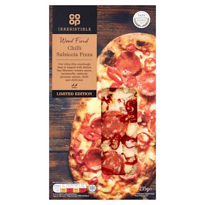 Co-op Irresistible Chilli Salsiccia Pizza 235g Co-op Irresistible Chilli Salsiccia Pizza 235g