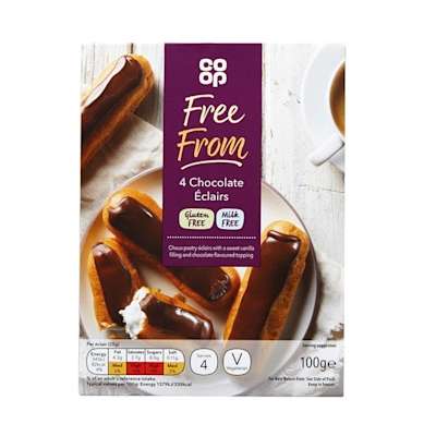 Co-op Free From 4 Chocolate Eclairs 100g - Gluten Free and Milk Free Co-op Free From 4 Chocolate Eclairs 100g - Gluten Free and Milk Free