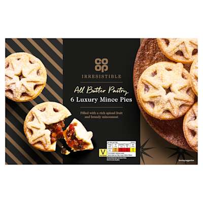 Co-op Irresistible All Butter Pastry Luxury Mince Pies 6pk Co-op Irresistible All Butter Pastry Luxury Mince Pies 6pk
