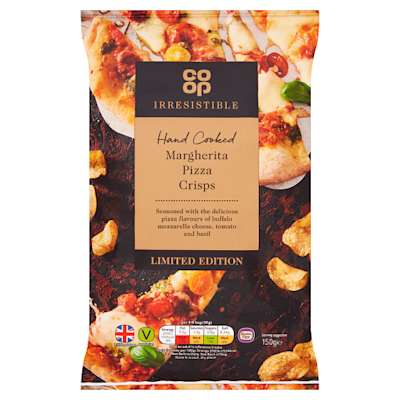 Co-op Irresistible Margherita Pizza Crisps 150g Co-op Irresistible Margherita Pizza Crisps 150g