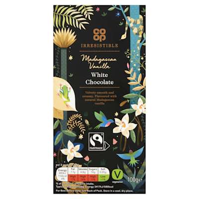 Co-op Irresistible White Chocolate Bar 100g Co-op Irresistible White Chocolate Bar 100g