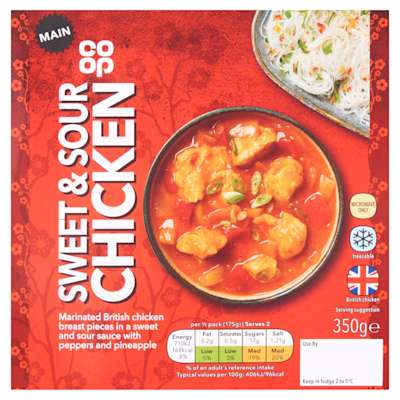 Co-op Takeaway Sweet & Sour Chicken Main 350g Co-op Takeaway Sweet & Sour Chicken Main 350g
