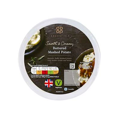Co-op Irresistible Buttered Mashed Potato 400g Co-op Irresistible Buttered Mashed Potato 400g