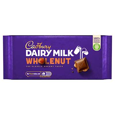 Cadbury Dairy Milk Whole Nut Chocolate Bar 200g Cadbury Dairy Milk Whole Nut Chocolate Bar 200g