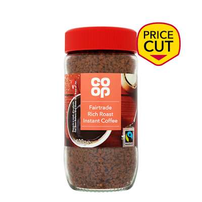 Co-op Fairtrade Rich Roast Instant Coffee 100g Co-op Fairtrade Rich Roast Instant Coffee 100g