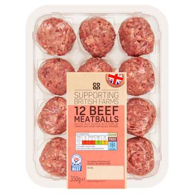 Co-op British 12 Beef Meatballs 350g Co-op British 12 Beef Meatballs 350g