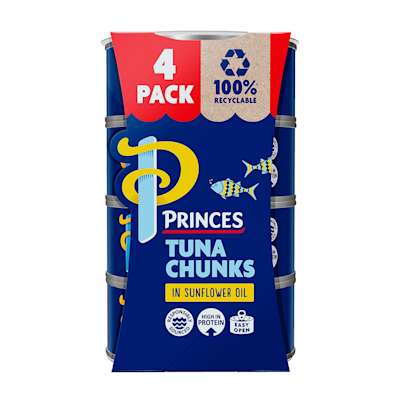 Princes Tuna Chunks In Sunflower Oil 4x145g Princes Tuna Chunks In Sunflower Oil 4x145g