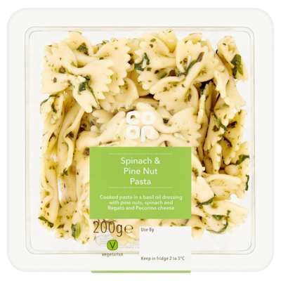 Co-op Pasta Spinach and Pinenut salad 200g Co-op Pasta Spinach and Pinenut salad 200g