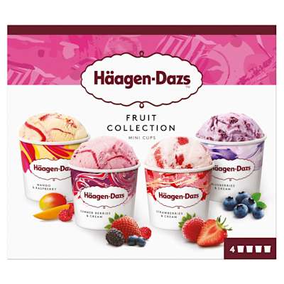 Haagen Dazs Fruit Collection Minicups 4x95ml Haagen Dazs Fruit Collection Minicups 4x95ml