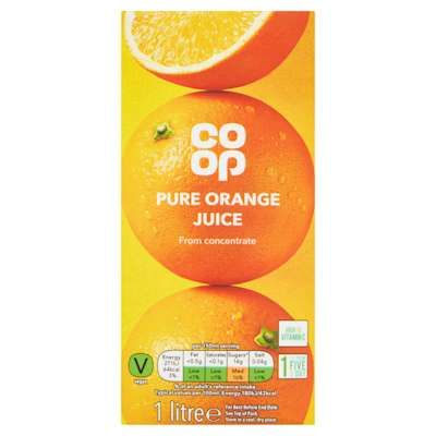 Co-op Pure Orange Juice 1 Ltr Co-op Pure Orange Juice 1 Ltr