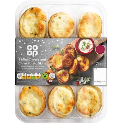Co-op Mini Cheese and Chive Potato Skins 252g Co-op Mini Cheese and Chive Potato Skins 252g