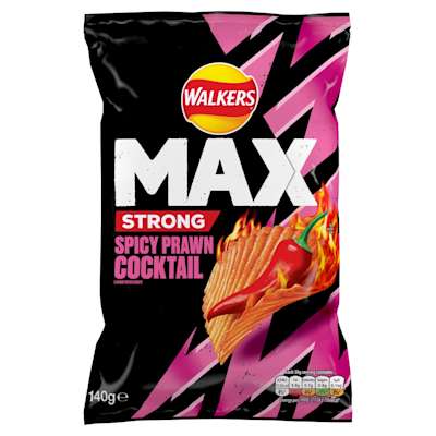 Walkers MAX Spicy Prawn Cocktail 140g Walkers MAX Spicy Prawn Cocktail 140g
