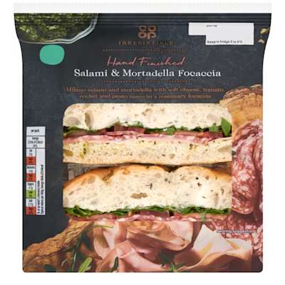 Co-op Irresistible Salami & Mortadella Focaccia Co-op Irresistible Salami & Mortadella Focaccia