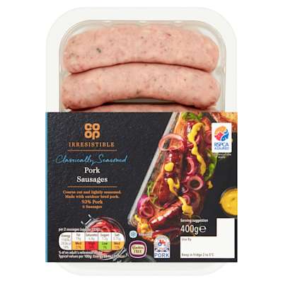 Co-op Irresistible Pork Sausages 400g Co-op Irresistible Pork Sausages 400g