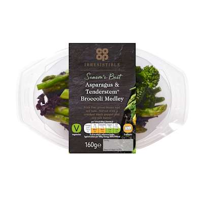 Co-op Irresistible Asparagus & Tenderstem Broccoli Medley 160g Co-op Irresistible Asparagus & Tenderstem Broccoli Medley 160g