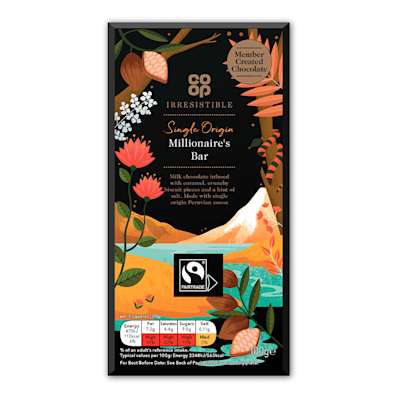 Co-op Irresistible Fairtrade Single Origin Millionaire’s Bar 100g Co-op Irresistible Fairtrade Single Origin Millionaire’s Bar 100g