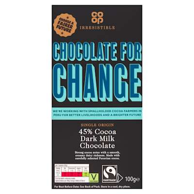Co-op Irresistible Peru 45% Cocoa Dark Chocolate 100g Co-op Irresistible Peru 45% Cocoa Dark Chocolate 100g