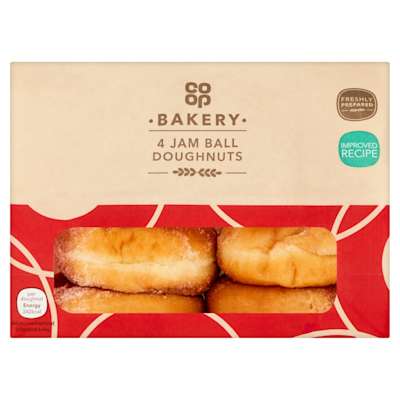 Co-op Bakery Jam Ball Doughnut 4 Pack Co-op Bakery Jam Ball Doughnut 4 Pack
