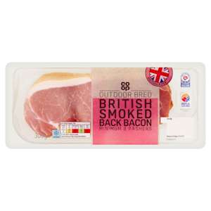 Co-op Smoked Rindless Back Bacon 300g Co-op Smoked Rindless Back Bacon 300g