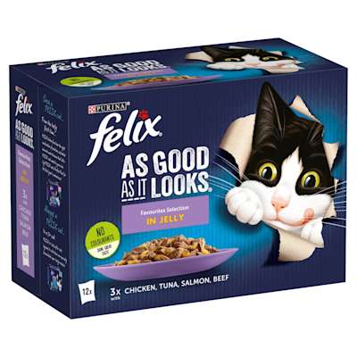 Felix As Good As It Looks Favourites In Jelly Cat Food 12x100g Felix As Good As It Looks Favourites In Jelly Cat Food 12x100g
