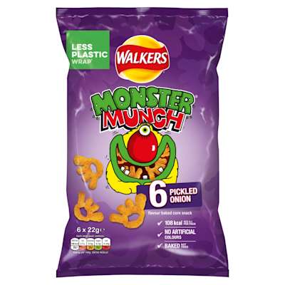 Walkers Monster Munch Pickled Onion 6x22g Walkers Monster Munch Pickled Onion 6x22g