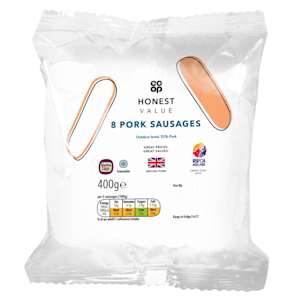Co-op Honest Value 8 Pork Sausages 400g Co-op Honest Value 8 Pork Sausages 400g