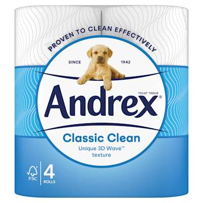Andrex Classic Clean Toilet Tissue 4 Rolls Andrex Classic Clean Toilet Tissue 4 Rolls