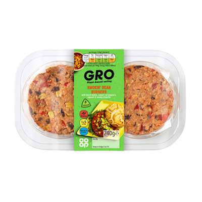 GRO Smokin' Bean Burgers 240g GRO Smokin' Bean Burgers 240g