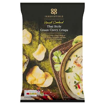 Co-op Irresistible Thai Green Style Curry Crisps 150G Co-op Irresistible Thai Green Style Curry Crisps 150G