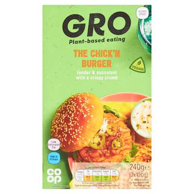 GRO The Chick'n Burger 240g GRO The Chick'n Burger 240g