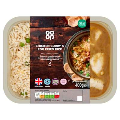 Co-op Chicken Curry & Egg Fried Rice 400g Co-op Chicken Curry & Egg Fried Rice 400g