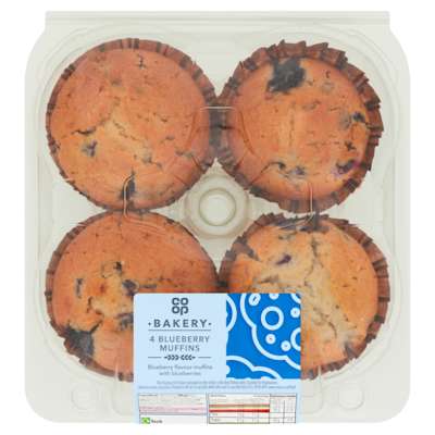 Co-op Bakery Blueberry Muffins 4pk Co-op Bakery Blueberry Muffins 4pk