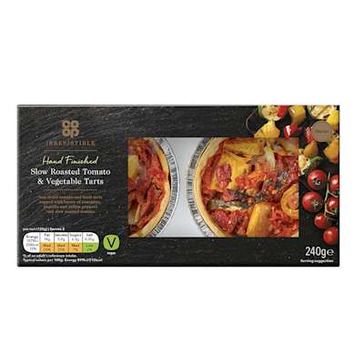 Co-op Irresistible Slow Roasted Tomato & Vegetable Tart 240g Co-op Irresistible Slow Roasted Tomato & Vegetable Tart 240g