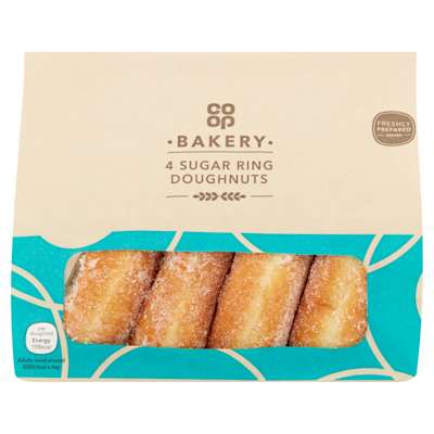 Co-op Bakery 4 Sugar Ring Doughnuts Co-op Bakery 4 Sugar Ring Doughnuts